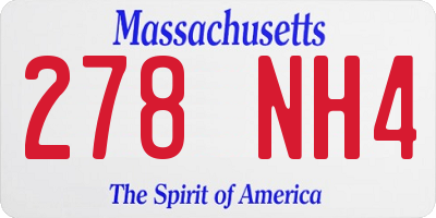 MA license plate 278NH4