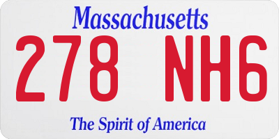 MA license plate 278NH6