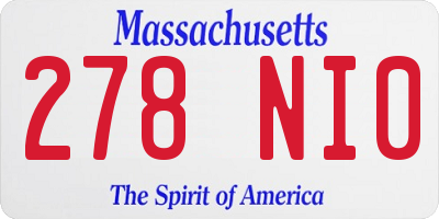 MA license plate 278NI0