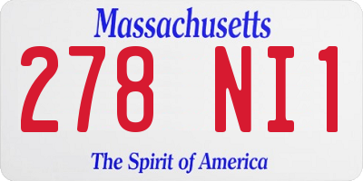 MA license plate 278NI1