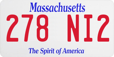 MA license plate 278NI2