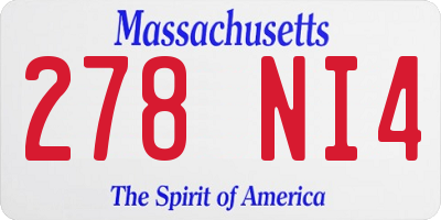 MA license plate 278NI4