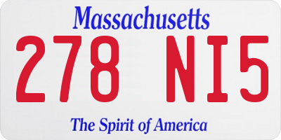 MA license plate 278NI5