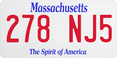 MA license plate 278NJ5