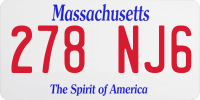 MA license plate 278NJ6