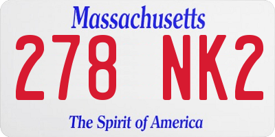 MA license plate 278NK2