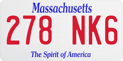 MA license plate 278NK6