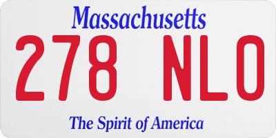 MA license plate 278NL0