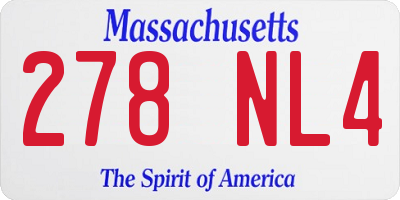 MA license plate 278NL4