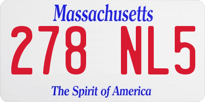 MA license plate 278NL5