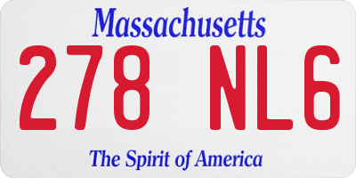 MA license plate 278NL6