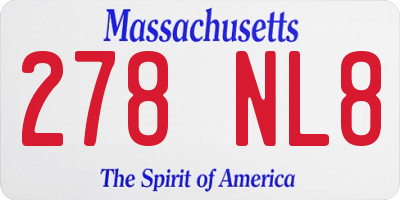 MA license plate 278NL8