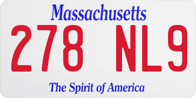 MA license plate 278NL9