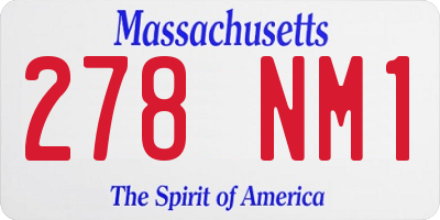 MA license plate 278NM1