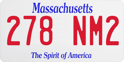 MA license plate 278NM2