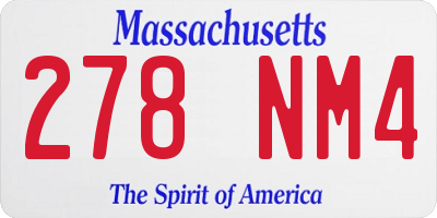 MA license plate 278NM4