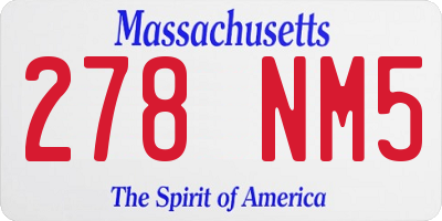 MA license plate 278NM5