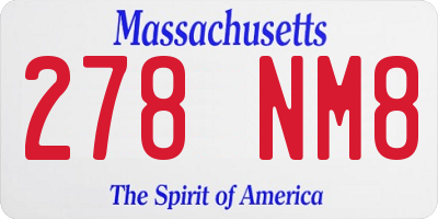 MA license plate 278NM8