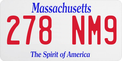 MA license plate 278NM9