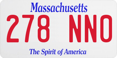 MA license plate 278NN0