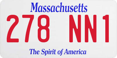 MA license plate 278NN1