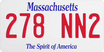 MA license plate 278NN2