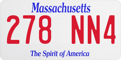 MA license plate 278NN4