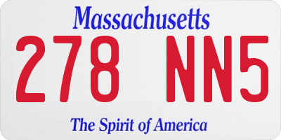 MA license plate 278NN5