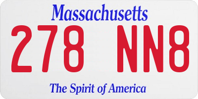 MA license plate 278NN8