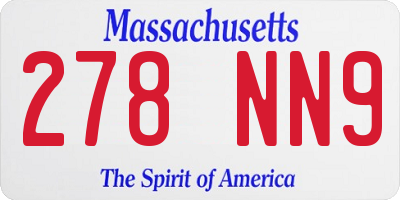 MA license plate 278NN9