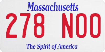 MA license plate 278NO0