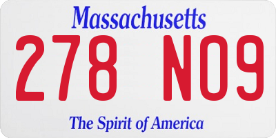 MA license plate 278NO9