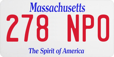 MA license plate 278NP0
