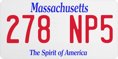 MA license plate 278NP5