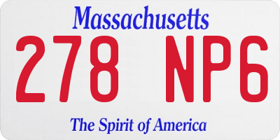 MA license plate 278NP6