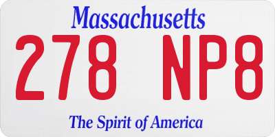 MA license plate 278NP8