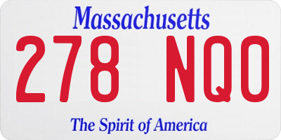 MA license plate 278NQ0