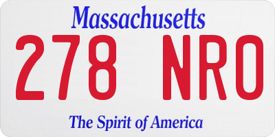 MA license plate 278NR0