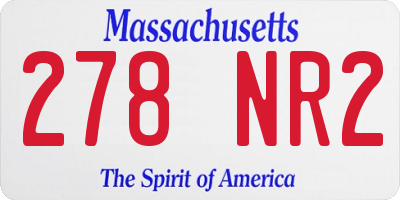 MA license plate 278NR2