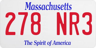 MA license plate 278NR3