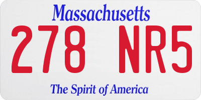 MA license plate 278NR5