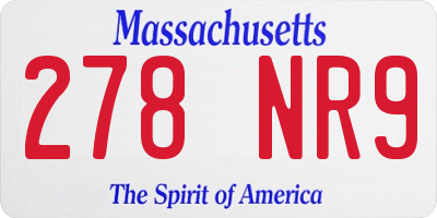 MA license plate 278NR9