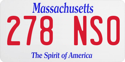 MA license plate 278NS0