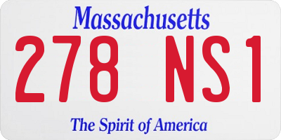 MA license plate 278NS1
