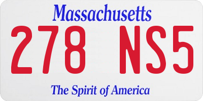 MA license plate 278NS5