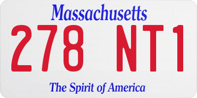 MA license plate 278NT1