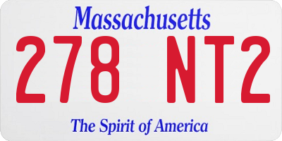 MA license plate 278NT2