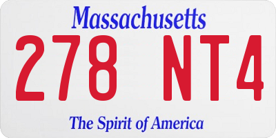 MA license plate 278NT4