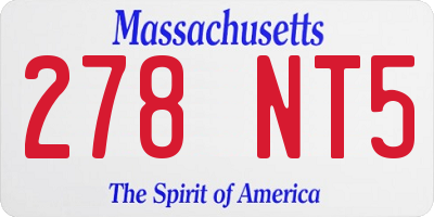 MA license plate 278NT5