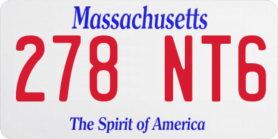 MA license plate 278NT6